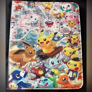 New Colorful Large Pokemon Binder Holder with Pokemon Characters w/Inserts